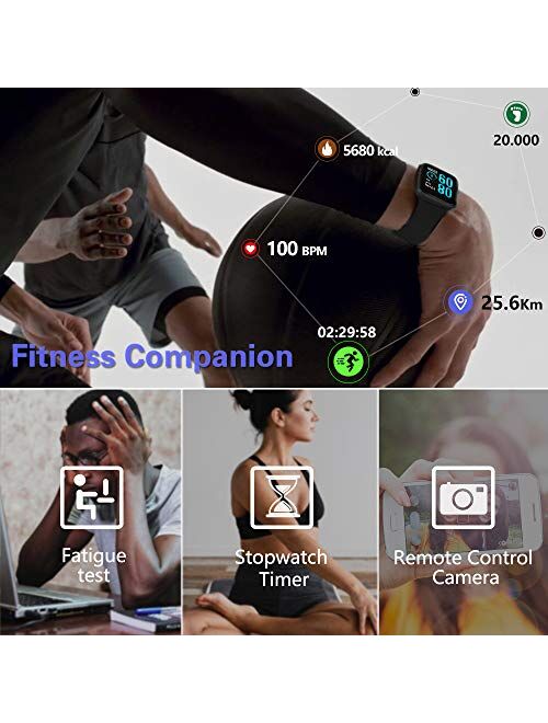 MorePro Smart Watch 10 Sport Modes IP69 Waterproof Fitness Tracker with Heart Rate Blood Pressure Monitor,Sleep Tracking Fitness Watch with Android iOS Calorie Step Count