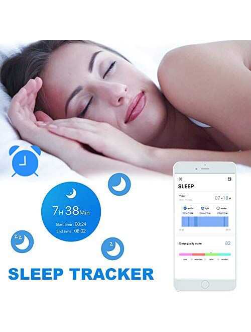 HuaWise Fitness Tracker, Activity Tracker Watch with Sleep Monitor, Waterproof Smart Health Tracker with Step Counter, Calorie Counter, Pedometer Watch Band for Men and W