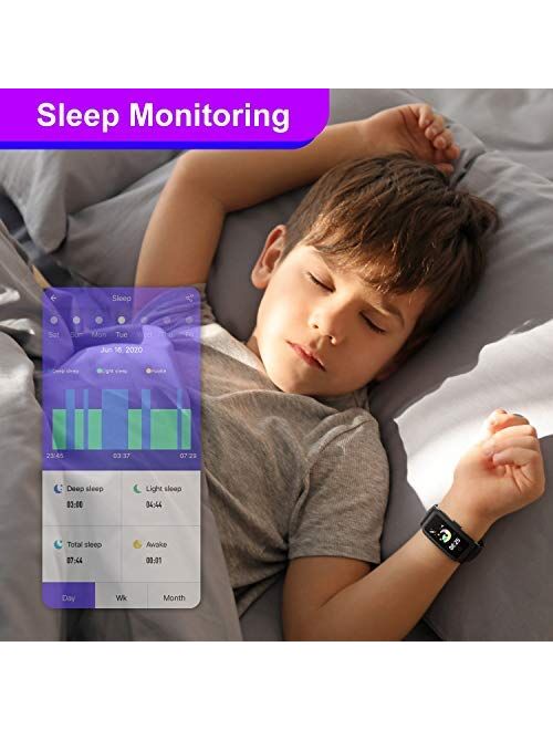 moreFit Kids Fitness Tracker, New Upgraded Waterproof Activity Tracker Watch for Children, Health Exercise Watch with Heart Rate Sleep Monitor, Pedometer Watch, Calorie C
