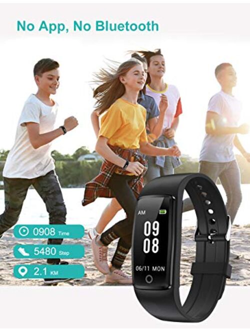 Willful Fitness Tracker No Bluetooth Simple No App No Phone Required Waterproof Fitness Watch Pedometer Watch with Step Counter Calories Sleep Tracker for Kids Parents Me