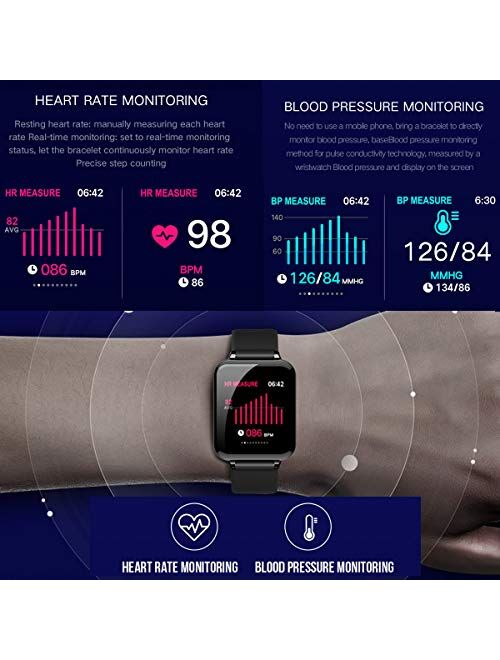 feifuns Smart Watch,Fitness Tracker with Heart Rate/Blood Pressure/Oxygen Monitor,1.3" Waterproof Health Exercise Watch Sleep Monitor Step Calorie Counter Fitness Watch f