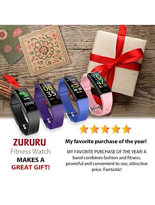 ZURURU Fitness Tracker with Blood Pressure Heart Rate Sleep Health Monitor for Men and Women, Upgraded Waterproof Activity Tracker Watch, Step Calorie Counter Pedometer