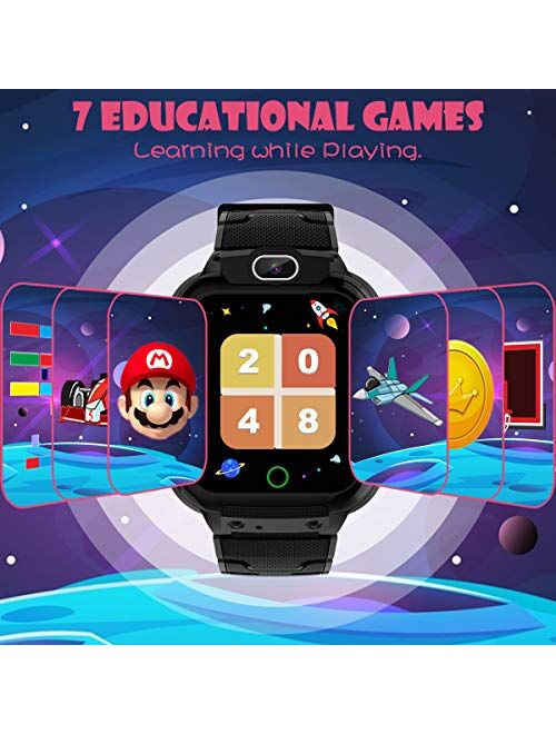 CMKJ Kids Smartwatch with 7 Games, Waterproof Watch for Children with MP3 & MP4 Player, Touchscreen Gaming Watch Gift for 2-13 Years Old Girls and Boys, with 2GB Memory C