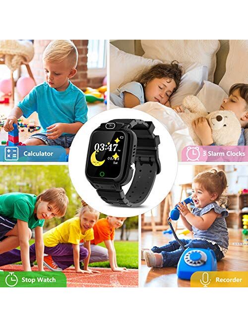 CMKJ Kids Smartwatch with 7 Games, Waterproof Watch for Children with MP3 & MP4 Player, Touchscreen Gaming Watch Gift for 2-13 Years Old Girls and Boys, with 2GB Memory C