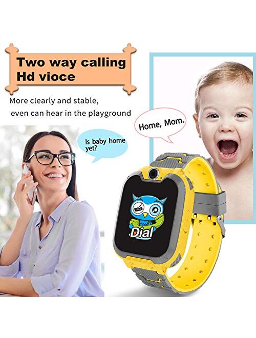 HuaWise Kids Smartwatch[SD Card Included], Waterproof Smartwatch for Kids with Quick Dial, SOS Call, Camera and Music Player, Birthday Gift Game Watch for Boys and Girls 