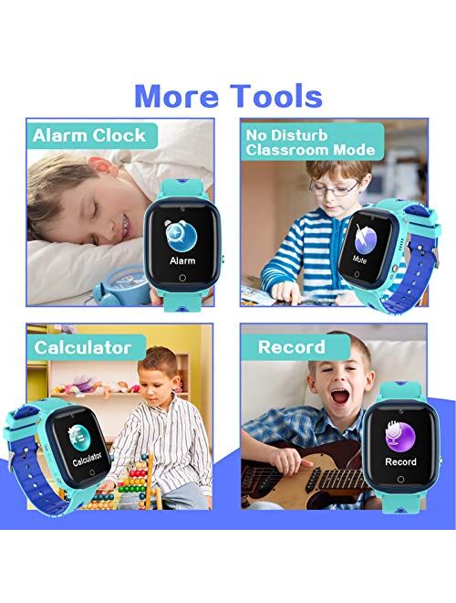 Kids Smart Watch for Boys Girls, Kids Smartwatch with Call SOS Camera Music Player Alarm Clock Calculator Calendar 7 Games Touch Screen Watchs Toys Birthday Gifts for 4-1