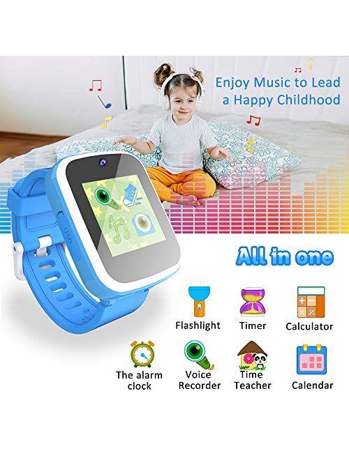 Yehtta Kids Smart Watch Toys for 3-8 Year Old Boys Toddler Watch HD Dual Camera Watch for Kids All in one Blue Easter Birthday Gifts for 6-10 Years Old Boys Kids Watch Ou
