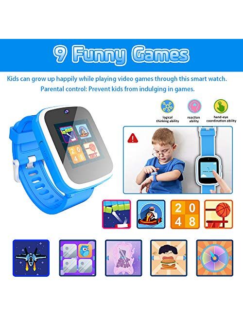 Yehtta Kids Smart Watch Toys for 3-8 Year Old Boys Toddler Watch HD Dual Camera Watch for Kids All in one Blue Easter Birthday Gifts for 6-10 Years Old Boys Kids Watch Ou