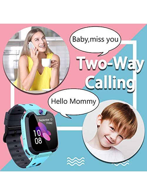 Kids Smart Watch for Boys Girls - Touch Screen Smartwatch with Phone Call SOS Music Player Alarm Camera Games for Christmas Birthday