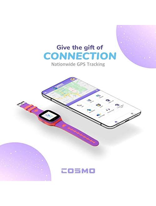 Cosmo JrTrack Kids Smartwatch - Voice and Video Call - GPS Tracker - SOS Alerts - Water Resistant - Blocks Unknown Numbers - SIM Card Included - (Pink)