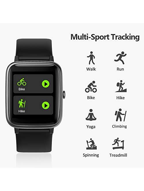 Lintelek Smart Watch with 1.3" LCD Full Touch Screen, Large Screen Fitness Tracker with Heart Rate Monitor, Pedometer, Sleep Tracker, Waterproof Activity Tracker for Men,