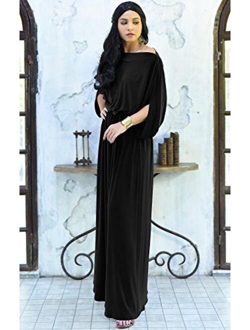 KOH KOH Flowy Formal Batwing Sleeve Evening Casual Gown