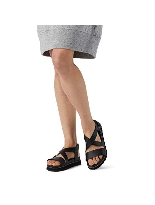 Sorel Women's Roaming Criss Cross Leather Strap Lightweight Sandal