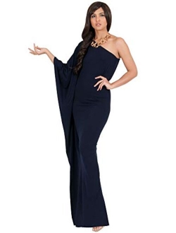 Womens Long Sexy One Shoulder Evening Cocktail Semi Formal Maxi Dress