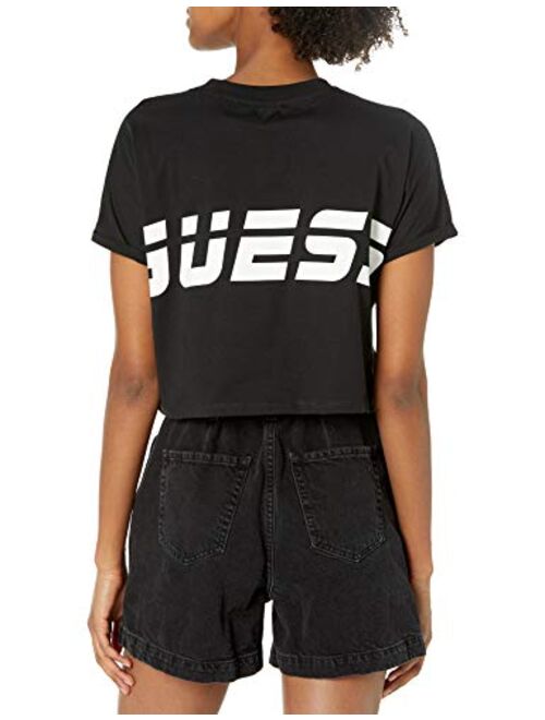 GUESS Women's Active Short Sleeve Crew Neck Cropped T-Shirt