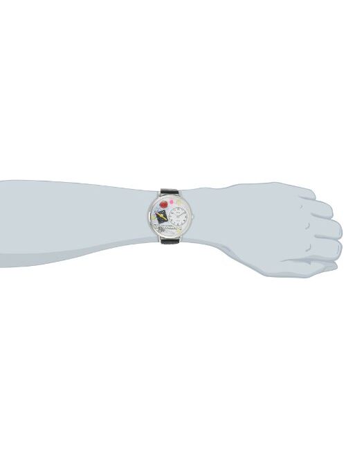 Whimsical Watches Unisex U0640001 Teacher Black Skin Leather Watch