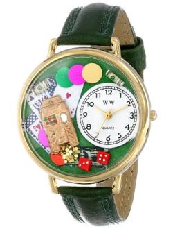 Whimsical Watches Unisex G0430005 Casino Green Leather Watch