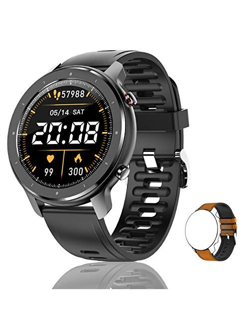 Lucakuins T30 (32.5mm, Bluetooth) Smart Call Watch, With Full Circle Full Touch Personalized Dial, Music Player/Wrist Phone/Heart Rate Monitor/Fitness Tracking/IP67 Water