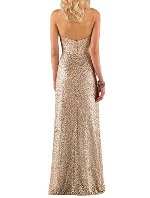 Ever Girl Women's Sequins Long Wedding Party Gown