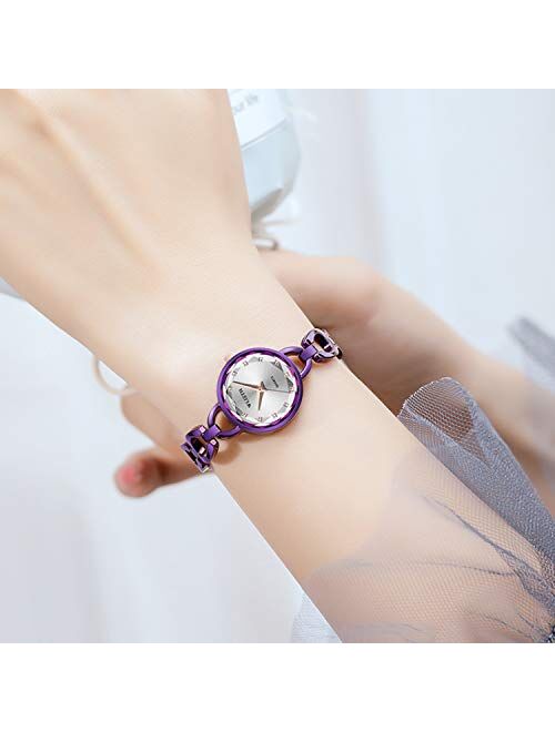 RORIOS Ladies Watch Simulated Diamond Wrist Watch Quartz Analog Watch Women Bracelet Watches Exquisite Girl Watch Steel Band Wristwatch