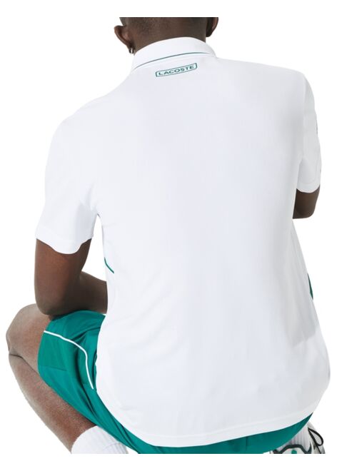 Lacoste Men's Sport Breathable Resistant Pique Zip Tennis Polo Shirt