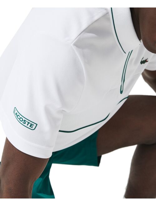 Lacoste Men's Sport Breathable Resistant Pique Zip Tennis Polo Shirt