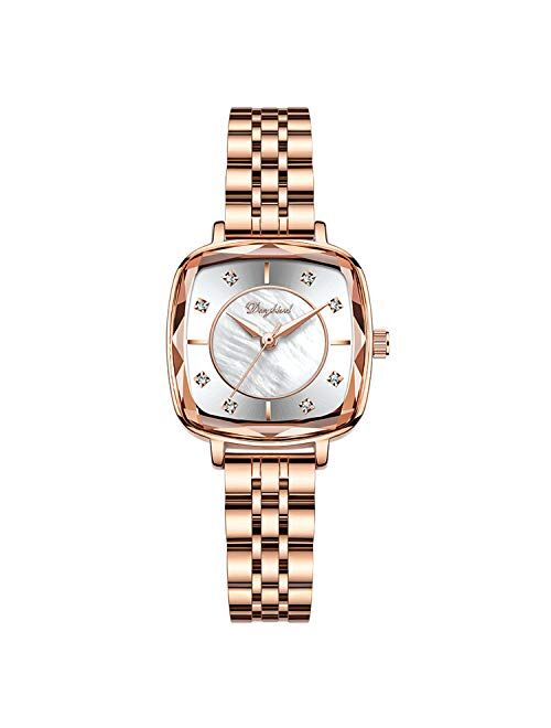 RORIOS Women Watches Analogue Quartz Watch Shining Starry Simulated Diamond Dial Stainless Steel Band Ladies Wristwatches