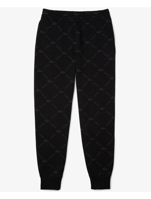Lacoste Men's L!VE Logo Grid-Print Fleece Track Pants