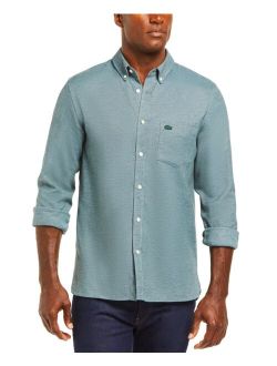 Men's Solid Twill Cotton Long Sleeve Shirt