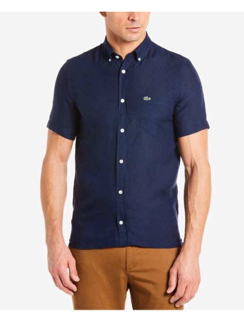 Lacoste Men's Linen Pocket Short Sleeve Shirt