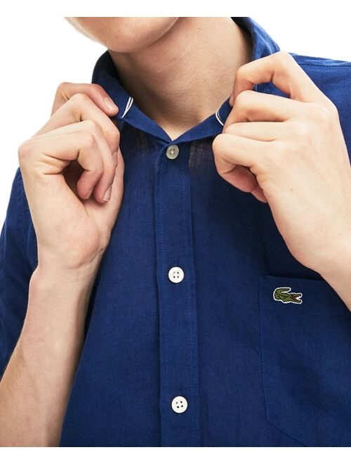 Lacoste Men's Linen Pocket Short Sleeve Shirt