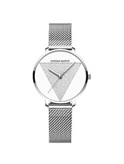 Women Watch Analogue Quartz Watches Minimalism Simple Girl Watch Stainless Steel Mesh Strap Stylish Ladies Wristwatches