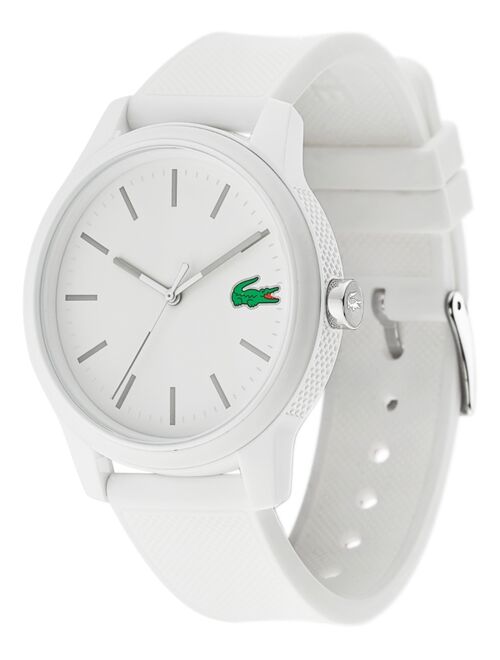 Lacoste Men's 12.12 White Silicone Strap Analog Watch 42mm
