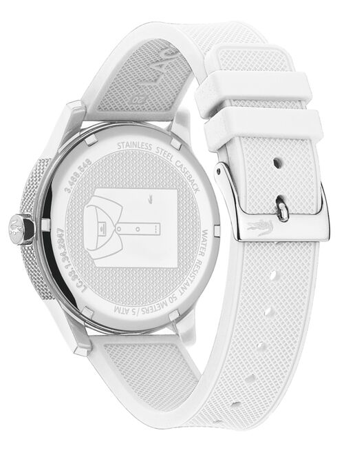 Lacoste Men's 12.12 White Silicone Strap Analog Watch 42mm