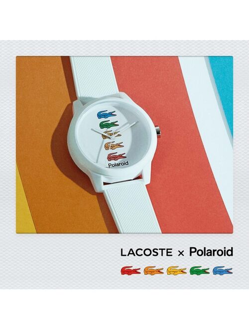 Lacoste Men's 12.12 x Polaroid White Silicone Strap Watch 42mm