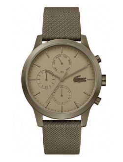 Men's Chronograph 12.12 Khaki Leather Strap Watch 42mm