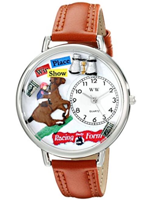 Whimsical Watches Unisex U0810017 Horse Racing Tan Leather Watch
