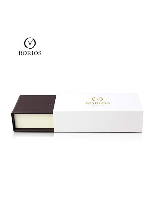 RORIOS Retro Men Watch Analog Quartz Watches Multifunctions Dial Stainless Steel Band Fashion Wrist Watch with Calendar Engraved Watch for Men