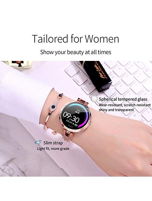 SINCEREST Luxury Fitness Bracelet Women Lady Shine Smart Watch Color Sport Call Passometer Android iOS Band for Easter Christmas Birthday Gift