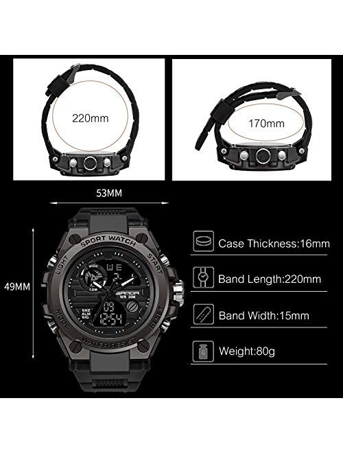 RORIOS Mens Sports Watches Waterproof Digital Watch with Alarm Timer Multifunction Luminous Wristwatches for Boy Men Electronic Men's Watches