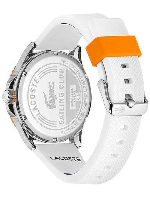 Lacoste Men's Cap Marino White Silicone Strap Analog Watch 44mm