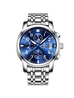 Watches Analog Quartz Stainless Steel Band Business Luminous Waterproof Wrist Watch for Mens