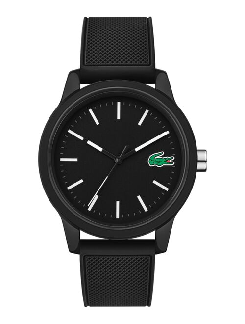 Lacoste Men's 12.12 Black Silicone Strap Anlog Watch 42mm