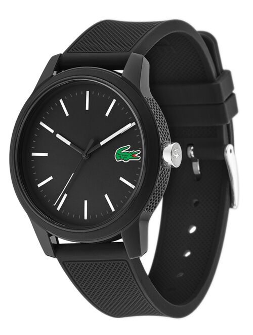 Lacoste Men's 12.12 Black Silicone Strap Anlog Watch 42mm