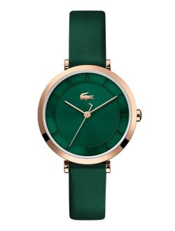 Women's Geneva Green Leather Strap Watch 32mm
