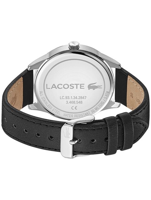 Lacoste Men's Vienna Black Leather Strap Watch 42mm