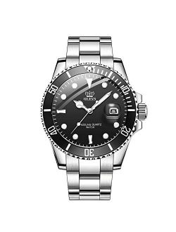 Stylish Men Watch Luminous Analog Quartz Watches Stainless Steel Band Boys Wrist Watch Multifunction Dial Men's Watches