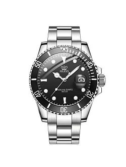 Stylish Men Watch Luminous Analog Quartz Watches Stainless Steel Band Boys Wrist Watch Multifunction Dial Men's Watches