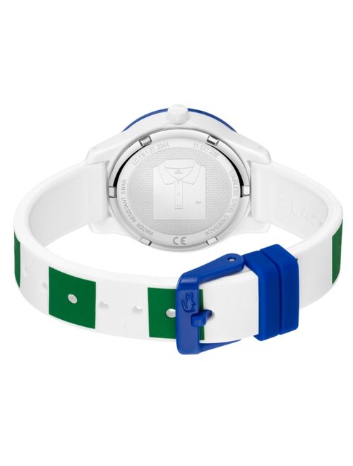 Lacoste Kids' 12.12 White & Green Silicone Strap Watch 32mm