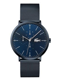 Men's Swiss Moon Blue Stainless Steel Mesh Bracelet Watch 40mm